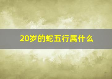 20岁的蛇五行属什么