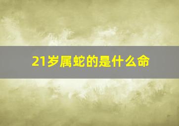 21岁属蛇的是什么命