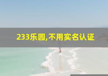 233乐园,不用实名认证