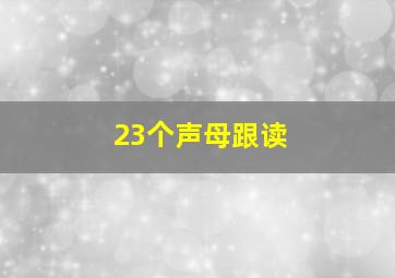 23个声母跟读