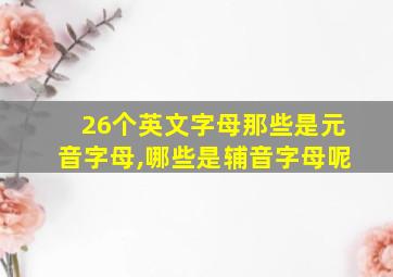 26个英文字母那些是元音字母,哪些是辅音字母呢