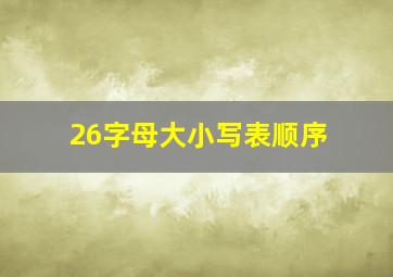 26字母大小写表顺序