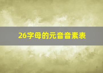 26字母的元音音素表