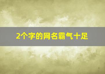 2个字的网名霸气十足