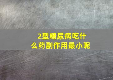 2型糖尿病吃什么药副作用最小呢