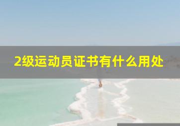 2级运动员证书有什么用处