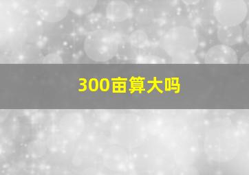 300亩算大吗