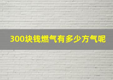 300块钱燃气有多少方气呢