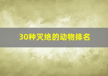 30种灭绝的动物排名