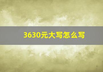 3630元大写怎么写