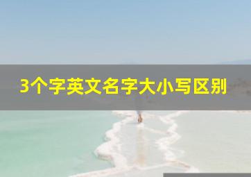 3个字英文名字大小写区别