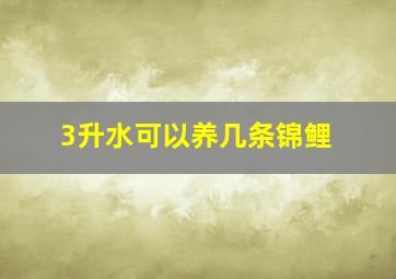 3升水可以养几条锦鲤