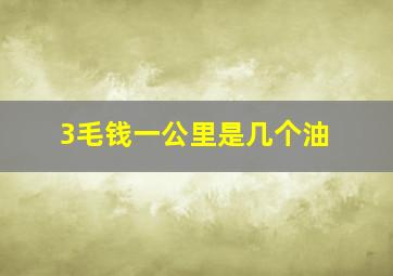 3毛钱一公里是几个油