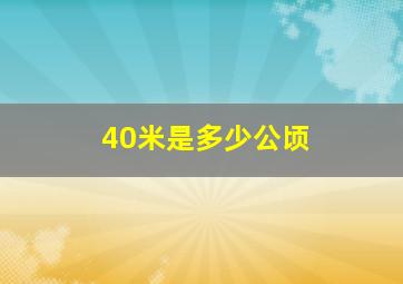 40米是多少公顷