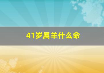 41岁属羊什么命