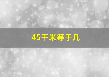 45千米等于几