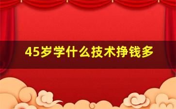 45岁学什么技术挣钱多