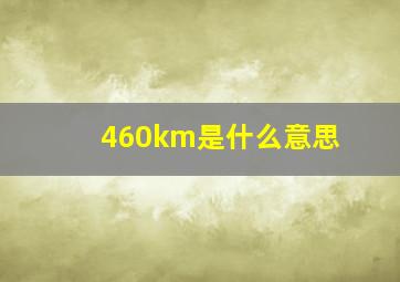 460km是什么意思