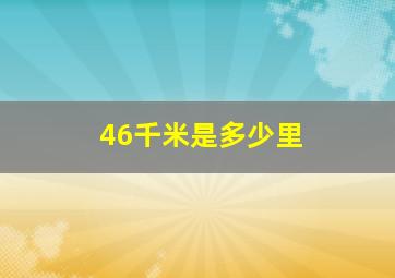 46千米是多少里