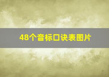 48个音标口诀表图片