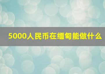 5000人民币在缅甸能做什么