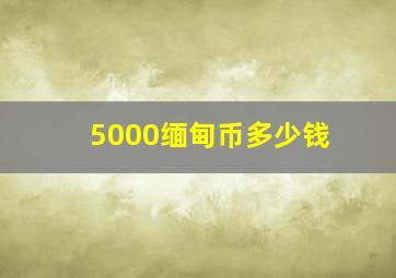 5000缅甸币多少钱