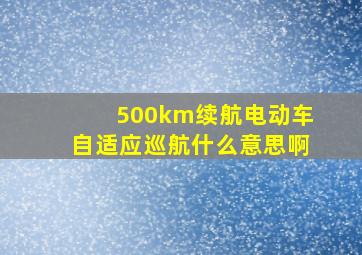 500km续航电动车自适应巡航什么意思啊