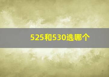 525和530选哪个