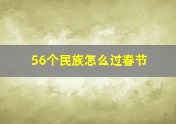 56个民族怎么过春节