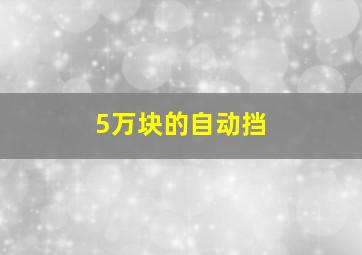 5万块的自动挡