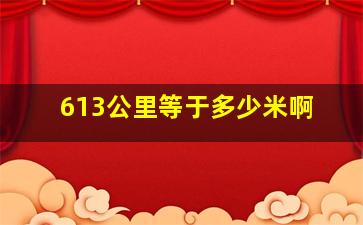 613公里等于多少米啊