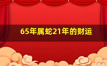 65年属蛇21年的财运