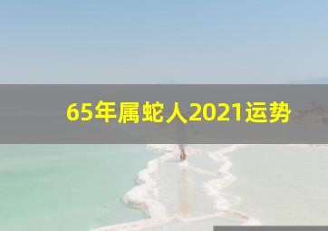 65年属蛇人2021运势