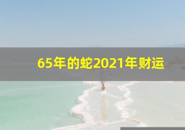 65年的蛇2021年财运