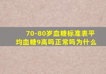 70-80岁血糖标准表平均血糖9高吗正常吗为什么