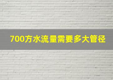 700方水流量需要多大管径