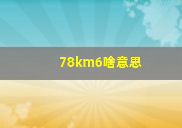 78km6啥意思