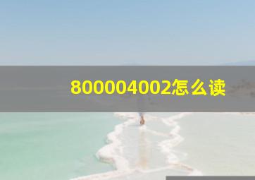 800004002怎么读