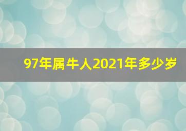 97年属牛人2021年多少岁