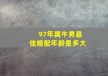 97年属牛男最佳婚配年龄是多大