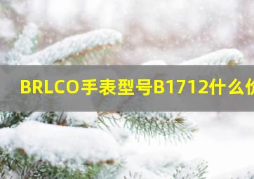 BRLCO手表型号B1712什么价格