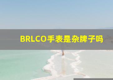 BRLCO手表是杂牌子吗