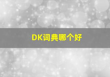 DK词典哪个好