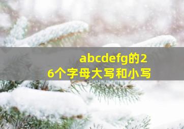 abcdefg的26个字母大写和小写