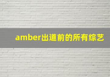 amber出道前的所有综艺