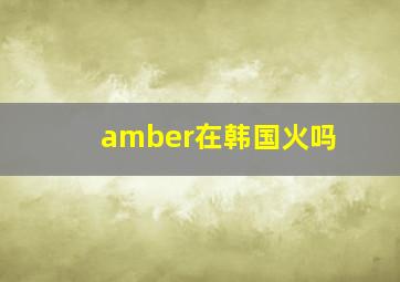 amber在韩国火吗