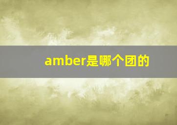 amber是哪个团的