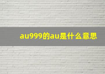 au999的au是什么意思