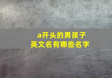 a开头的男孩子英文名有哪些名字