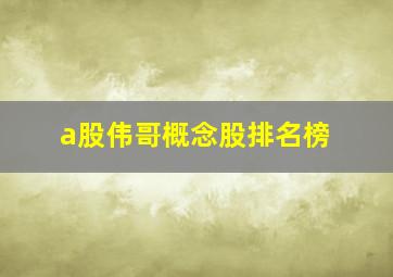 a股伟哥概念股排名榜